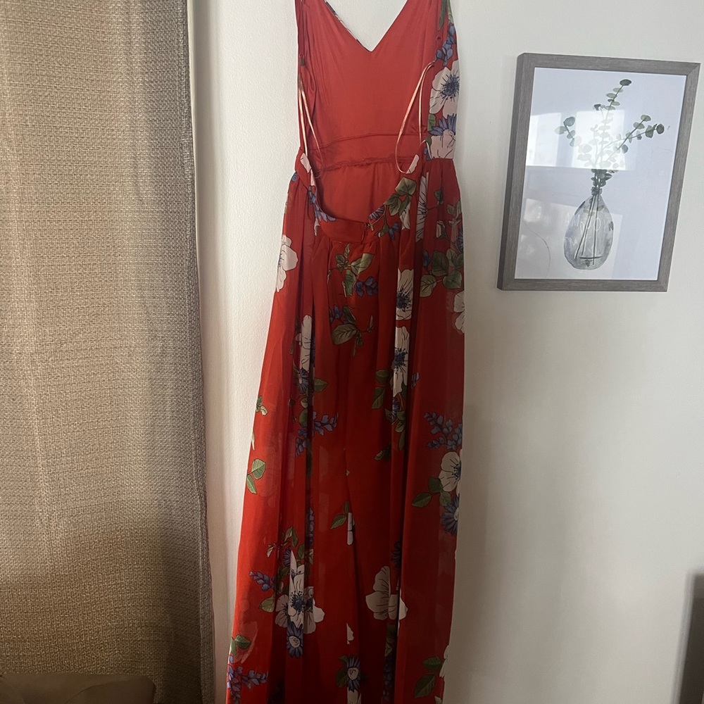 Floral open back dress